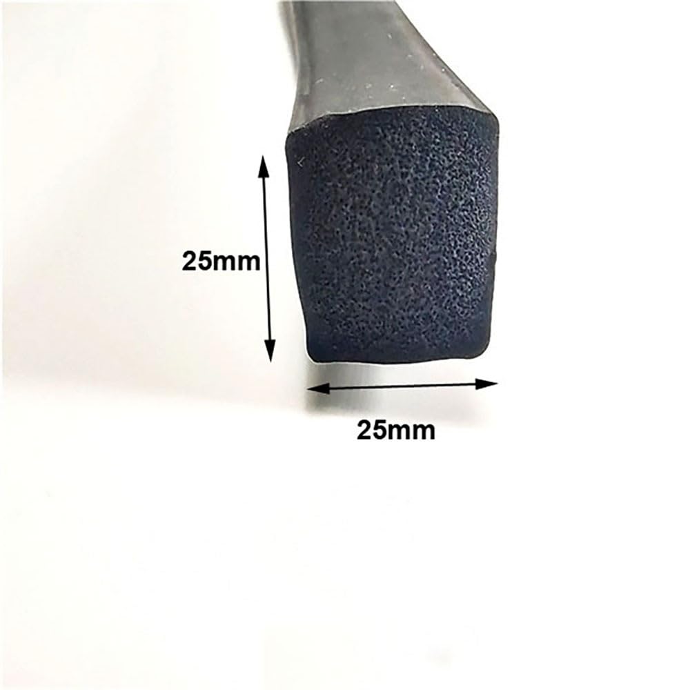 Guarnizione In Gomma for Porta Dell'armadio Da 5 M In Schiuma EPDM Nera | Schiuma a cellule chiuse, resistente compressione, -30 a 150°C, sigillatura quadri elettrici(25mmX25mm)