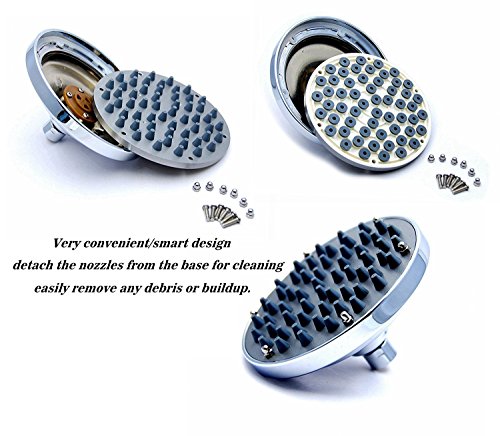 6” Fixed Shower Head -High Pressure Showerhead - Anti-Clog Anti-Leak - Disassembly Capacity - Powerful Shower Spray Against Low Water Flow- Adjustable Metal Swivel Ball 2.5 Gpm Chrome #TOP3