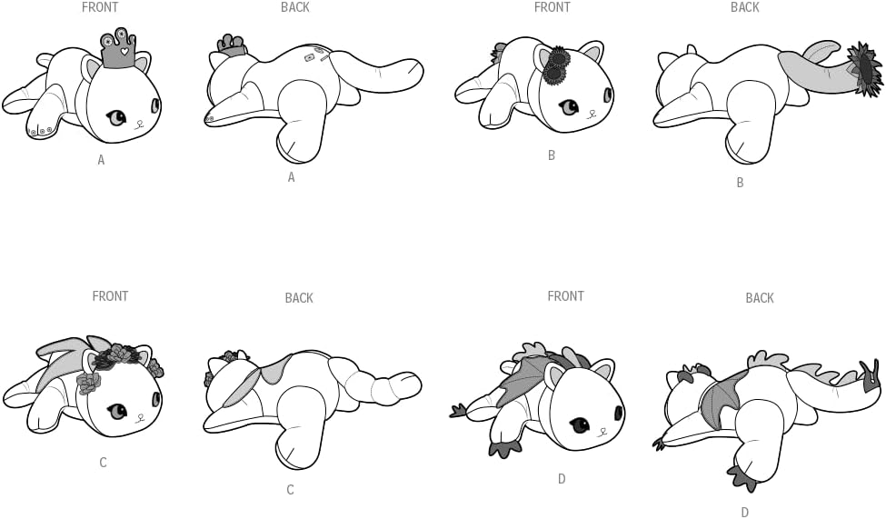 Simplicity SS9971OS Fantasy Themed Plush Kitties Sewing Pattern Packet by Carla Reiss Design, Design Code S9971, One Size, Multicolor