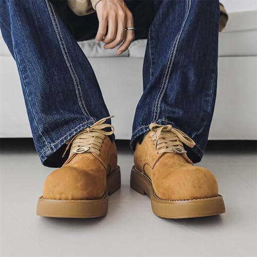 Men's Lace Up Leather Formal Shoes with Non Slip Rubber Soles, Suitable for Outdoor Sports Shoes Such as Walking andJogging4