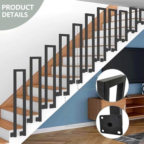 Rambarde d'escalier pour marche extérieure avec support de sécurité en U - 3