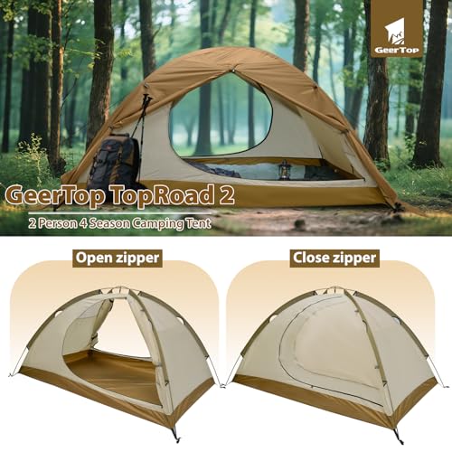 GEERTOP Carpa para 2 Personas, Tienda de Camping Impermeable de 4 Estaciones miniatura 2