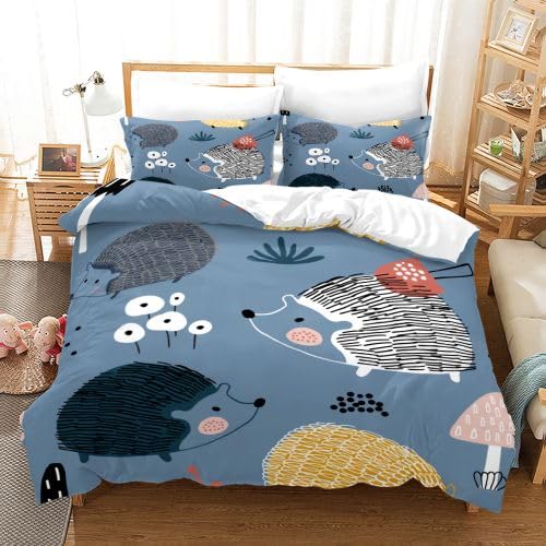Housse de couette 240 x 260 microfibre 110g/㎡ avec parure de lit hérisson