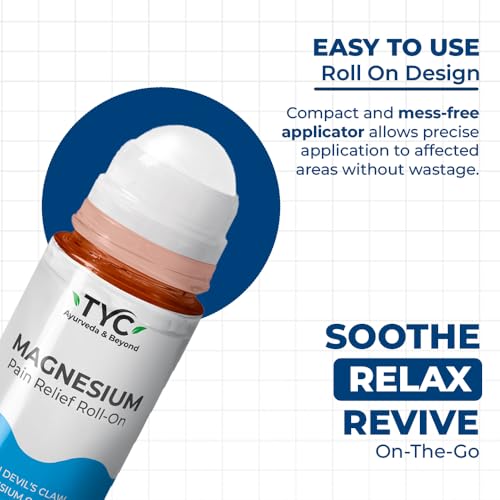 Image of TYC - Trust Your Choice Magnesium Pain Relief Roll-On, Instant Relief for Back, Joint, Knee, Neck Pain, Muscle Stiffness and Sports Injuries with Natural Ingredients, Pack of 1 (50ml)