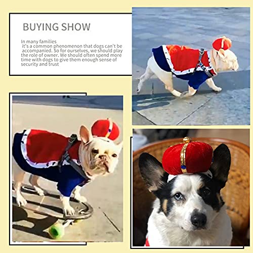 Seis Halloween 3 Pcs Dog King Cloak Costume With Crown Cap Pet Suit Prince Autumn Winter Apparel Cat Hoodies With Hat Puupy Clothes French Bulldog Chihuahua thumb #1