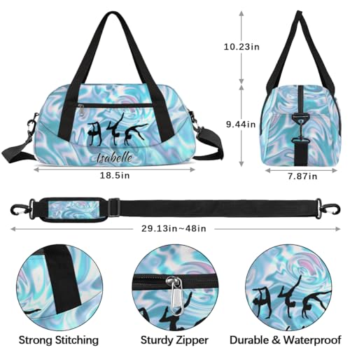 Personalized Dance Duffel Bag for Girls Custom Name Kids Dance Ballet Bag Waterproof Travel Sport Bag3