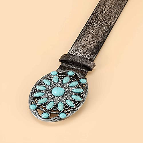 Yingde Western Turquoise Belts For Womens Cowgirl Country Belts With Buckles For Jeans Pants #TOP3