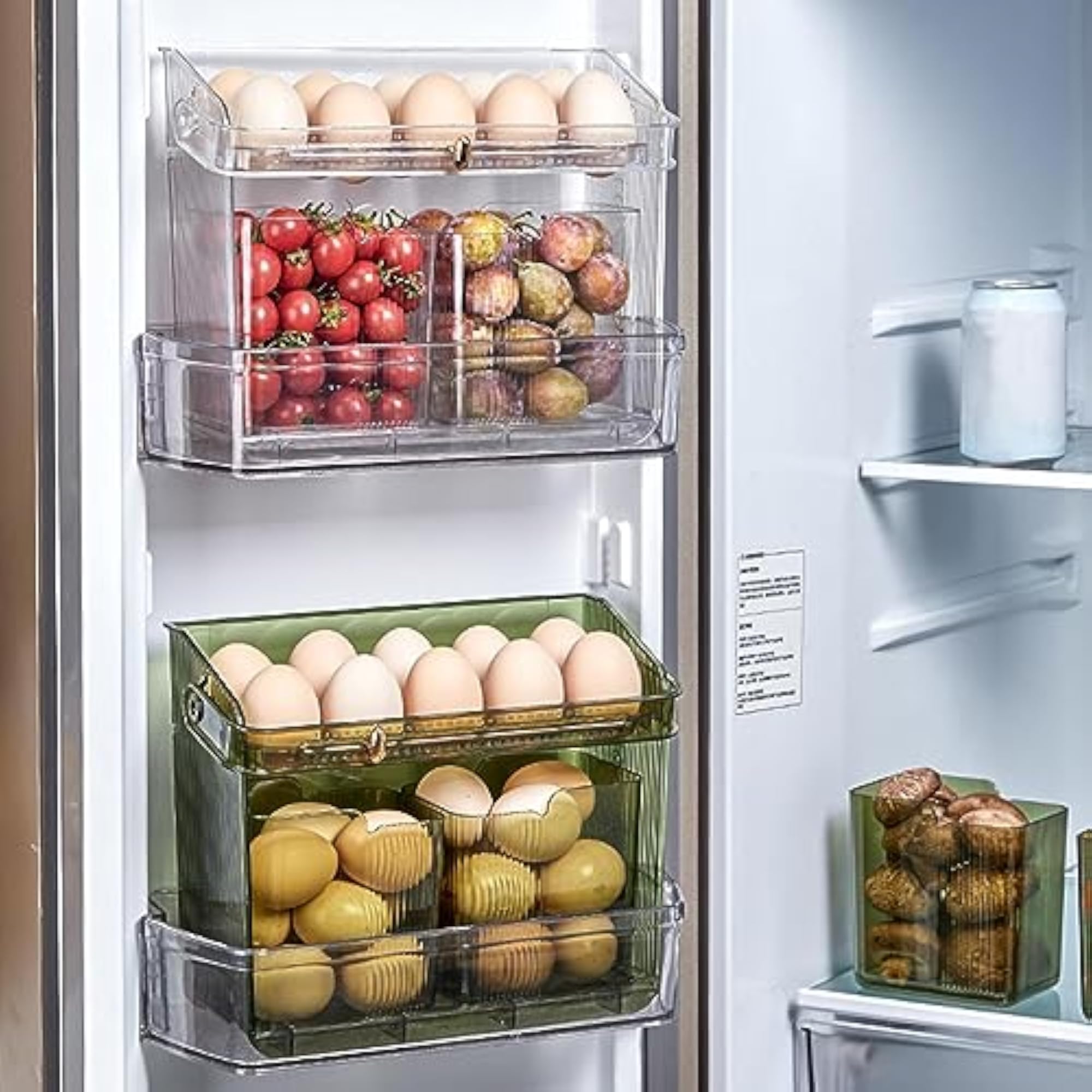 Multifunctional Kitchen Egg Organizer Portable for Cabinet Pantry Countertop