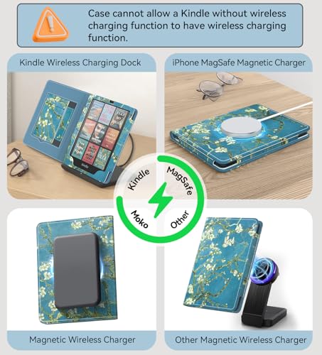 Image of MoKo Magnetic Case for 7 inch /6.8 inch Kindle Paperwhite 12th /11th,Apricot Blossom