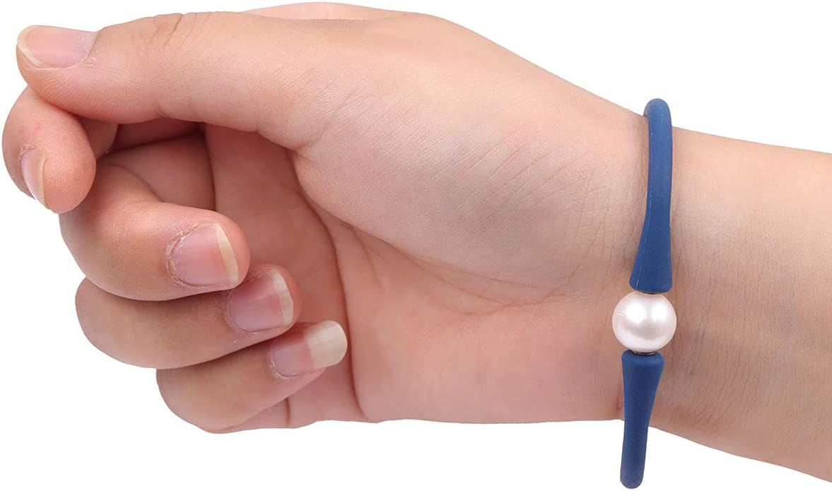 JOE FOREMAN 11mm Real Pearl Bridesmaid Mood Stackable Silicone Rubber Stretch Freshwater Cultured Pearl Jewelry Bracelets for Women 7" - Image 2