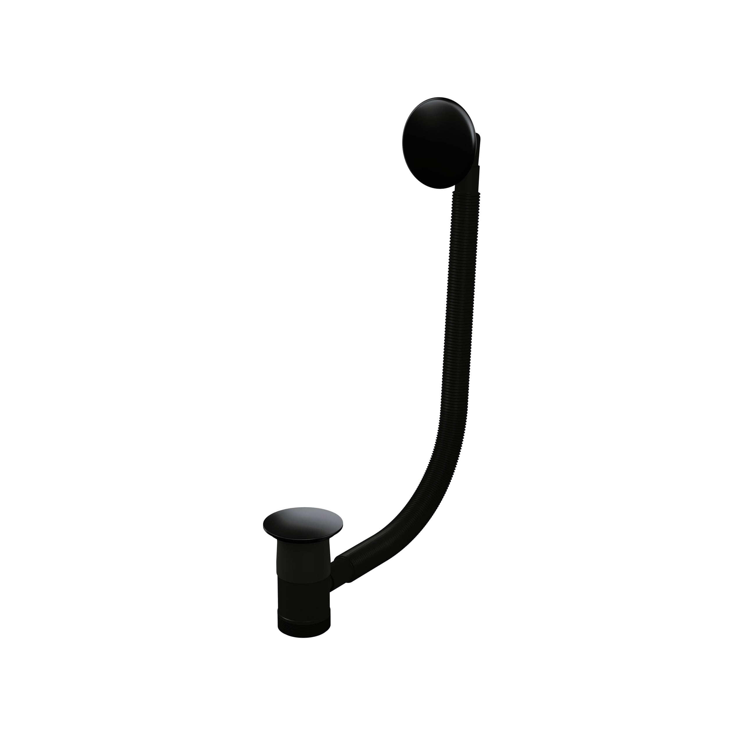 Top Fix Bath Waste with Overflow, Matt Black, G1 1/2 inch