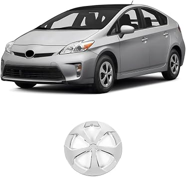 15 Inch Hubcap Compatible with 2010-2015 Toyota Prius, Wheel, Cover | Replacement with Factory Style Design, Replace 61167 42602 47060, Snap-On Easy Installation, Silver 1PCS