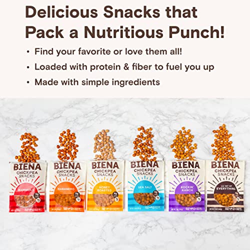 Biena Chickpea Snacks Variety Pack | Gluten Free | Dairy Free | Vegetarian | Plant-Based Protein - 5 Ounce (Pack Of 6) (Packaging May Vary) #TOP3