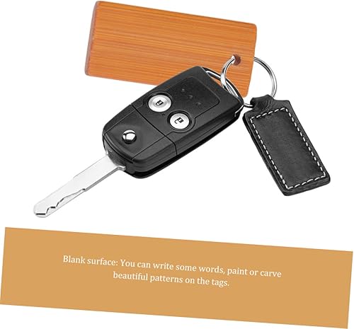 Miniatura 8 de EXCEART 75 piezas de bambú colgante etiqueta de regalo en blanco llaveros para manualidades, etiquetas de madera en blanco grabado, etiquetas de