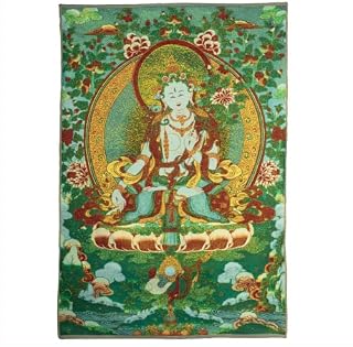 Legou Seide Stickerei tibetanischer Weiße Tara Thangka Wandteppich Wandbehang Wandkunst für Heimdekoration Meditation