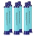 Membrane Solutions Straw Water Filter, Survival Filtration Portable Gear, Emergency Preparedness, Supply for Drinking Hiking Camping Travel Hunting Fishing Team Family Outing - 6 Pack