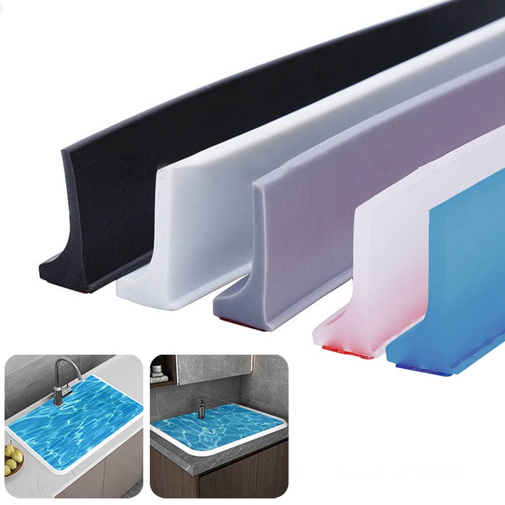 Striscia di barriera per doccia in silicone a forma di L, 3 cm di altezza, 1 m, guarnizione per pavimento di bagno e piatto doccia, impermeabile, per la massima protezione e facile installazione
