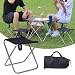 Sgabello da campeggio, in acciaio inox, portatile, pieghevole, per campeggio, pesca, escursionismo, giardinaggio e spiaggia, con borsa per il trasporto, colore: nero