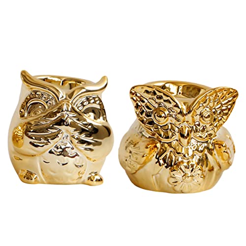Abaodam Owl Candle Holder Car Menorah Car Stands Wedding Table Decor 2 Pcs Tea Candle Holder Mini Owl Statue Decorative Candle Holder Table Owl Decor Owl Shaped Candle Holder Jewelry Tray #TOP3