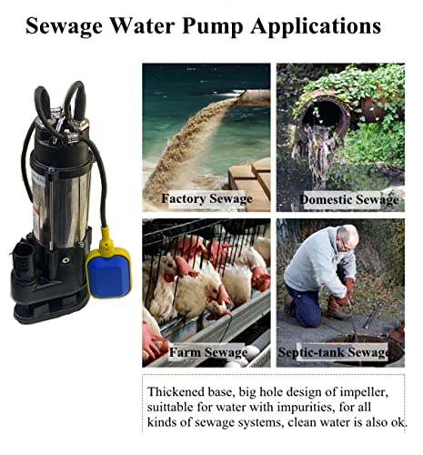 Generic Submersible Sewage Pump 0.5HP 15000Lph 10m 0.5 HP & 370 Watt - Image 3