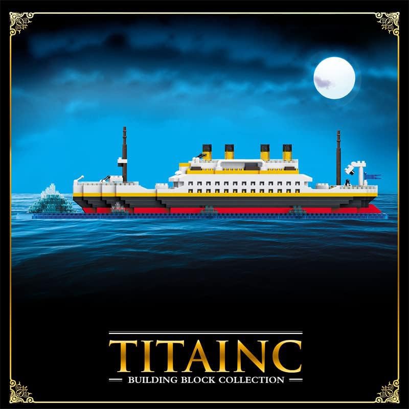 FULHOLPE Titanic Model Building Block Set, 1068Pcs Cruise Ship Titanic Boat Model Building Kit Compatible with Creator Expert 10294 - Image 4