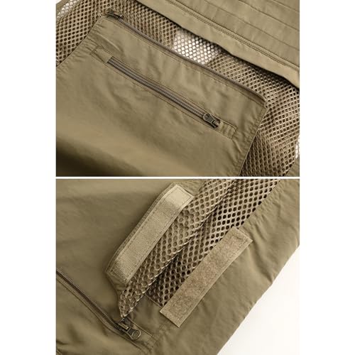Image of Hbufnha Outdoor Fishing Hunting Vest Multi Pockets Work Cargo Jacket