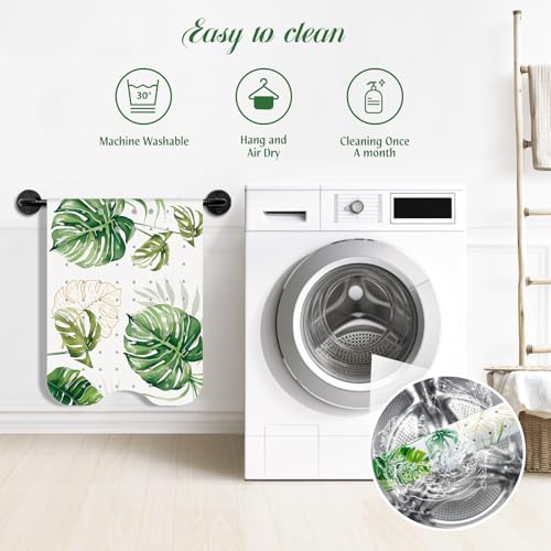 SHUCHING Badewannenmatte rutschfest, 100 X 40 cm Extra Lang Badewanne Rutschmatte, Duschmatte rutschfest für Badezimmer Maschinenwaschbar, Boho-Tropenblätter