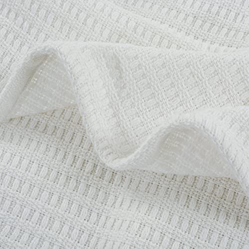100% Cotton Blanket Queen Size 90 X 90 Inch White Color Classic Weave Aavni Homes - All Season Premium Breathable Ultra Soft Lightweight And Comfortable Throw Blanket For Full Size Bed Couch Or Sofa #TOP5