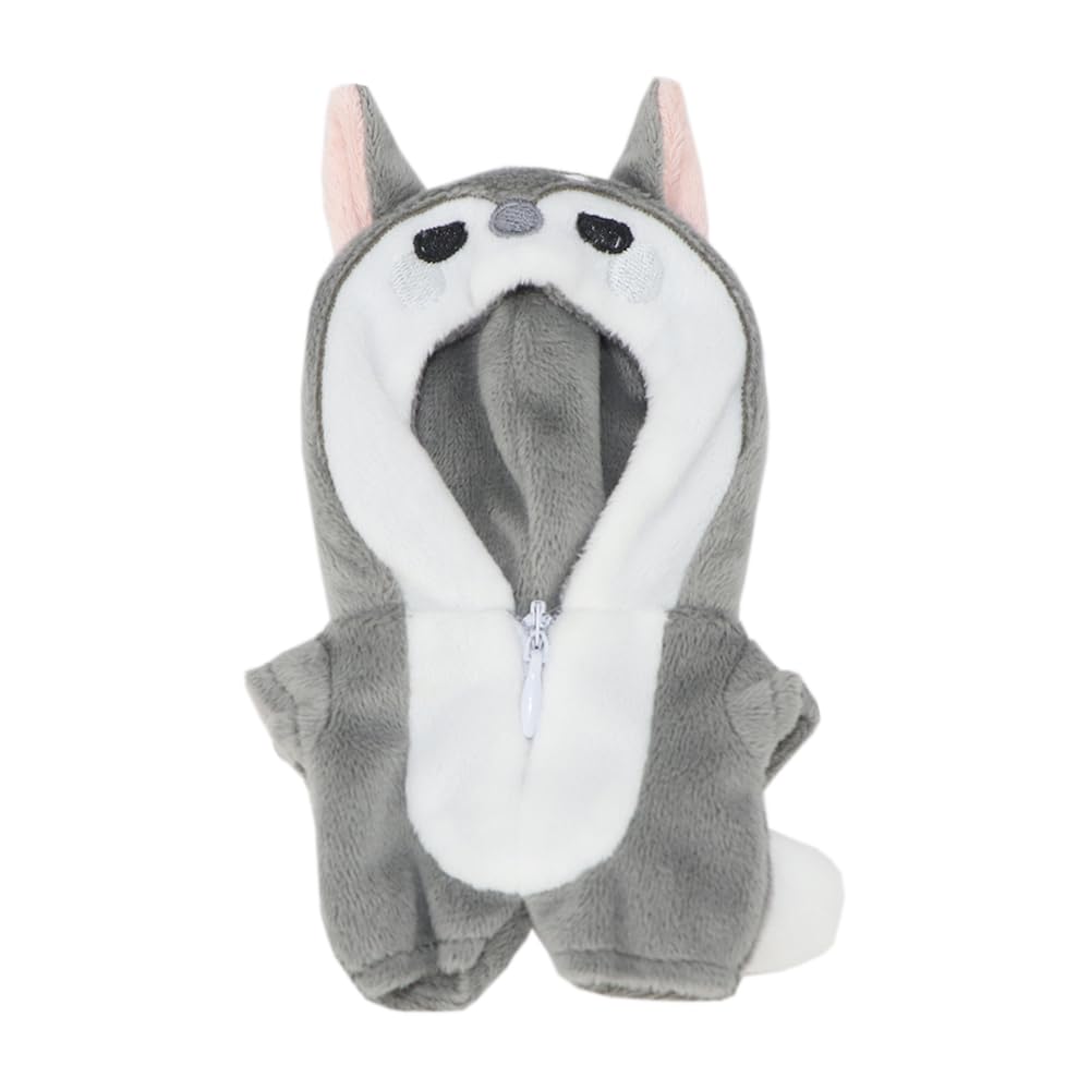 niannyyhouse Tutina in peluche da 10 cm, a forma di dinosauro, squalo, tutina morbida, accessori per vestire (grigio-2)
