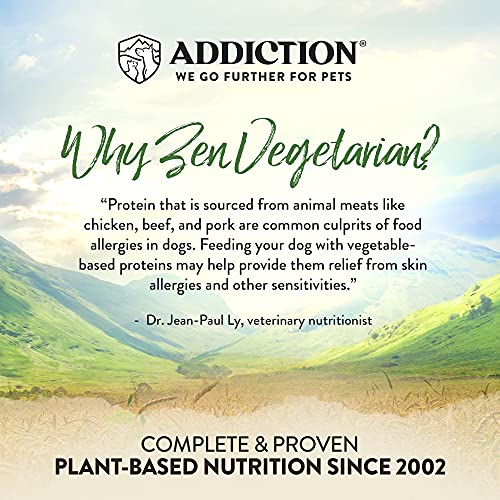 Addiction Zen Vegetarian Dry Dog Food, Rich In Isoflavones And Antioxidants, Vegan Dog Food, Crafted In New Zealand, For All Dog Life Stages 4Lb #TOP4
