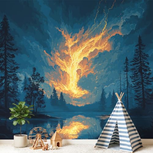 Papier peint intissé panoramique forêt décoration murale - 6