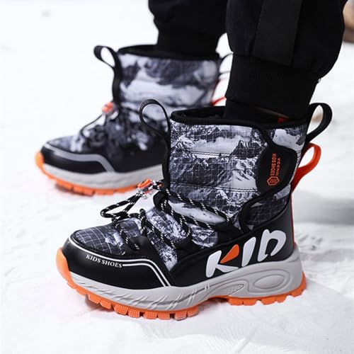 Snow Boots for Boy Girls Winter Boots Insulated Faux Fur Hiking Boots Fuzzy Zip up Warm Lined Short Boot Cold Weather3