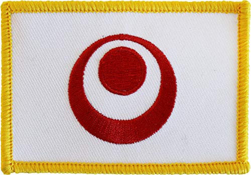 Okinawa Flag Embroidered Iron on or Sew on Rectangular Patch, Size 2.25 inch x 3.25 inch