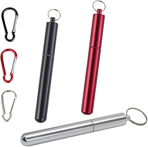 Pastillero portátil de 3 piezas de tubo de almacenamiento de metal, a prueba de olores, organizador de píldoras, contenedor con llavero en bolsa de