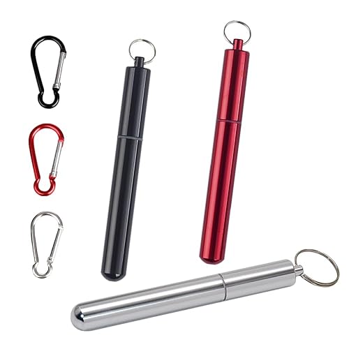 Pastillero portátil de 3 piezas de tubo de almacenamiento de metal, a prueba de olores, organizador de píldoras, contenedor con llavero en bolsa de