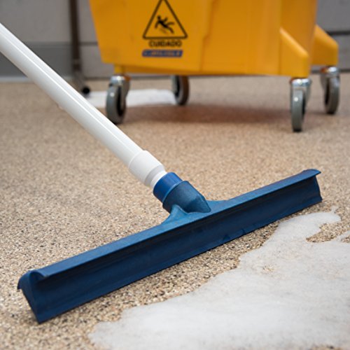 Image of SPARTA 3656714 Plastic Floor Squeegee, Shower Squeegee, Heavy Duty Squeegee With Rubber Blade For Windows, Glass, Shower Doors, Floors, Windshields, 20 Inches, Blue, (Pack of 6)