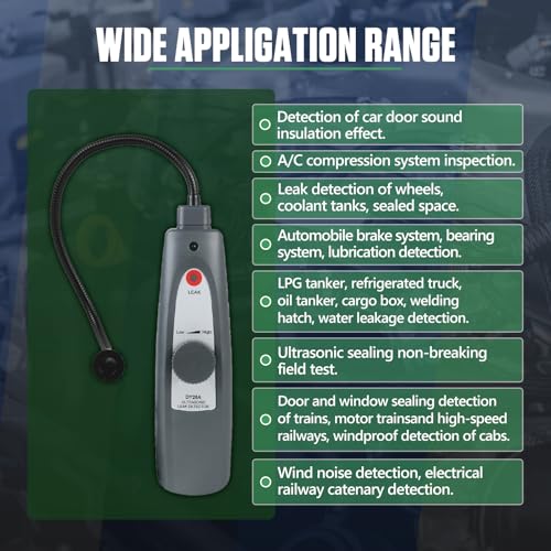 Ultraschall-Lecksucher & Luft-Wasser-Flüssigkeits-Druck-Vakuum-System-Lecktester mit Kopfhörer-Zubehör-Kit zur Erkennung von Dichtungslecks