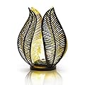 QZGE Solar Garden Lights Waterproof Decorations,Crackle Globe Glass,Metal Palm Leaf Solar Lights for Outdoor Decor On Garden,Patio,Yard,Front Porch,Tabletop Lamp-Perfect Gifts