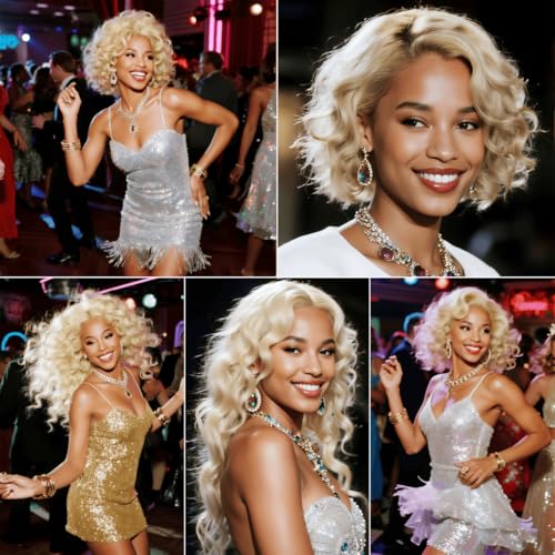 613 Blonde Deep Wave Human Hair Bundles 16 18 20 Inch 3 Bundles Virgin Remy Human Hair Blonde Bundles Soft Silky Deep Wave Weave Extensions for Black Women — view 3