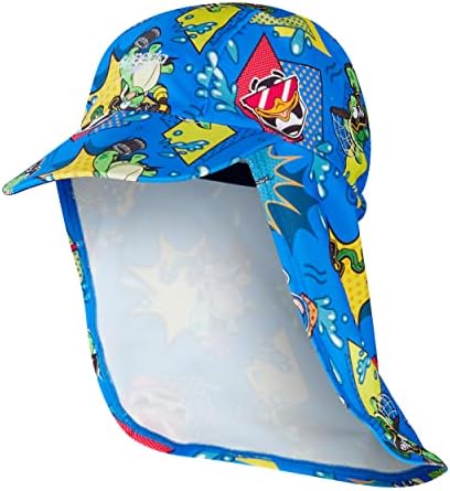 Speedo Boys' Learn to Swim Sun Protection Hat, UVU Protection, Holiday Wear, Kids Hat, Bondi/Canary/Cherry Pink, S