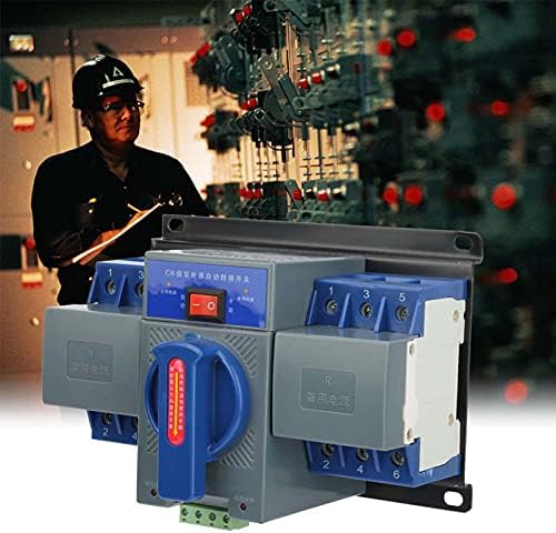 Dual Power Automatic Transfer Switch AC 400V 3P 63A CB Automatic Changeover Toggle Switch Double Transfer Switch for Municipal Electricity, UPS, Inverter, Solar