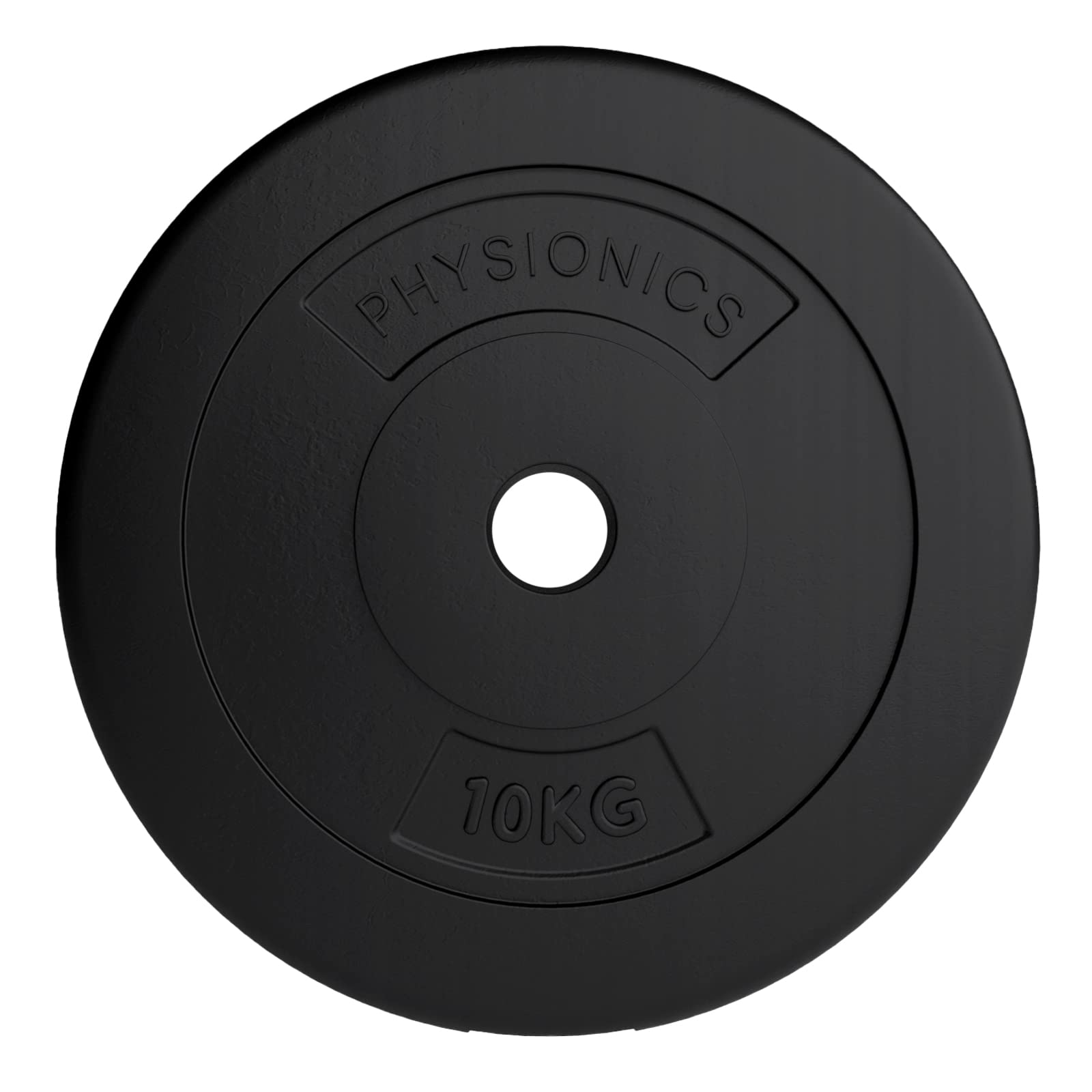 Physionics® Disques Poids - Set 2 x 2,5/5/10/15kg, Ø 31mm, Revêtement en Plastique - Plaques pour Haltères, Fitness, Musculation (2 x 10kg)