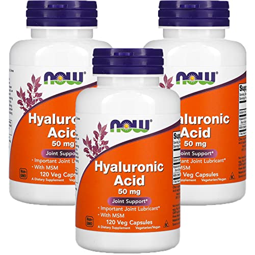 Now Foods, (3 Pack Hyaluronic Acid, 50Mg, 120 Veg Capsules #TOP21