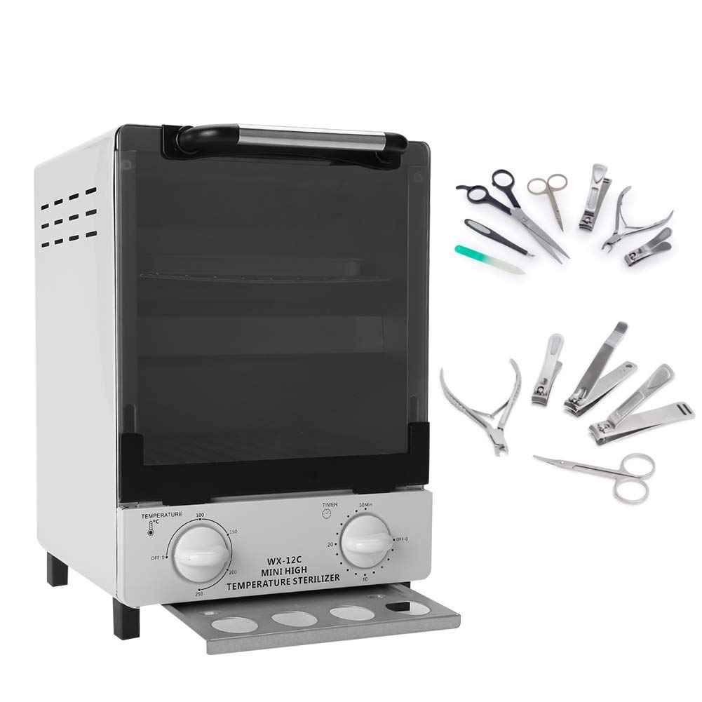 Dioche Hochtemperatur-Sterilisator, 10 l Sterilisationsbox, Infrarot-Sterilisationsschrank, Desinfektionsgerät für Manikürezubehör und Friseurwerkzeuge