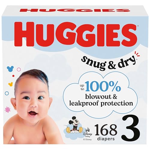 Image of Huggies Size 3 Diapers, Snug & Dry Baby Diapers, Size 3 (16-28 lbs), 168 Count, Packaging May Vary