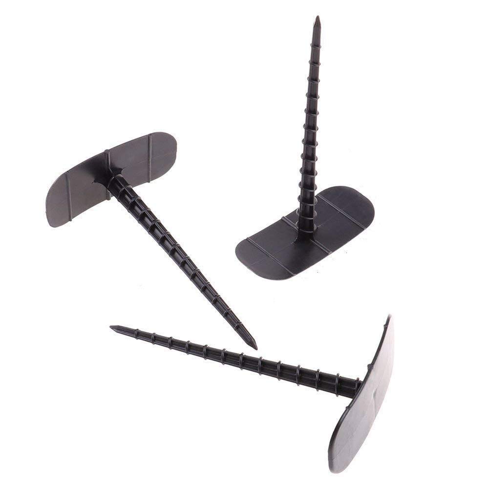 Picchetti di Ancoraggio Lunghi, Ancoraggioper Giardino, Chiodi Ancoraggio per Fissare teloni di Copertura Protezione per Raccolti, Nero, 14CM (Size : 100PCS)
