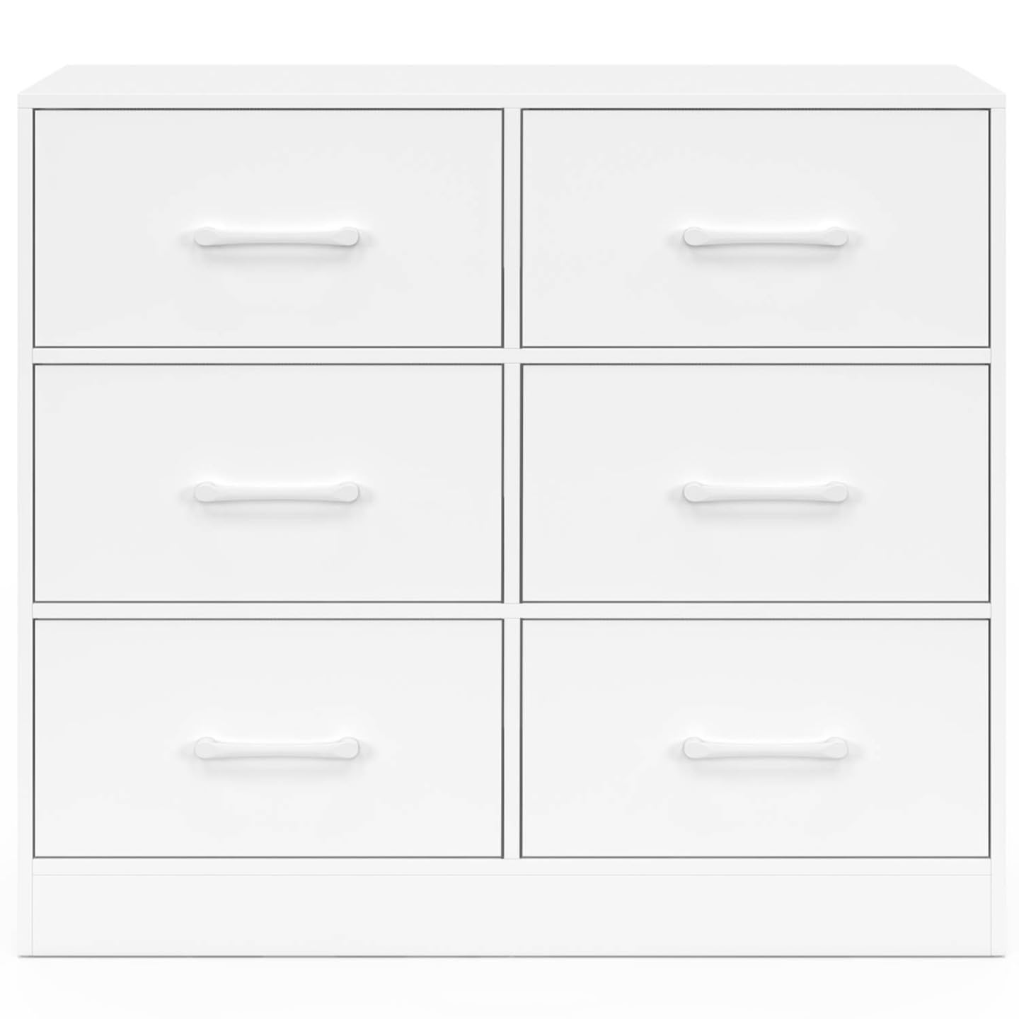 IDMarket - Cassettiera in tessuto a 6 cassetti UPPAH 80 cm in legno bianco