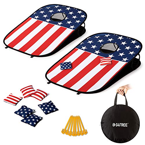 G4Free Portable Collapsible 5 Holes Cornhole Game...