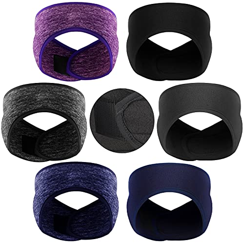 6 Pieces Ear Muffs Warmers Adjustable Ear Warmer Headbands Stretchy Ear Cover Full Cover Headbands Winter Sports Sweatbands for Women Men Outdoor Activities Sports Fitness (Assorted Color)