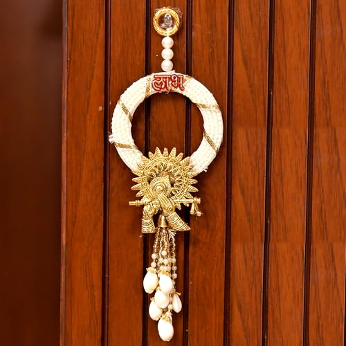 Image of CraftVatika Diwali Decor Items, Shubh Labh Hanging for Door Entrance, Wall Hanging for Decoration, Latkan Toran for Home Wall Diwali Decoration for Home, (22 CM Height) (2 Pieces)